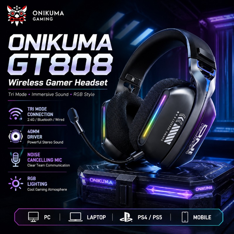 ONIKUMA GT808 Wireless Gaming  - Soundbar Bluetooth Home ulasan dan harga