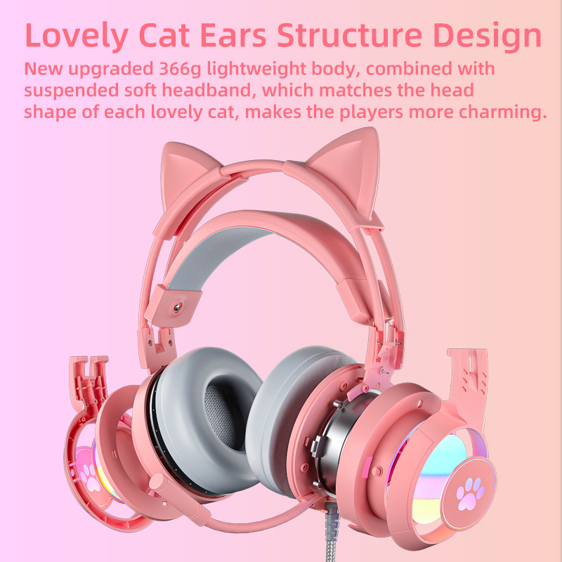 Cat Ear Gaming Headset Pink Cu - Soundbar Bluetooth Home ulasan dan harga