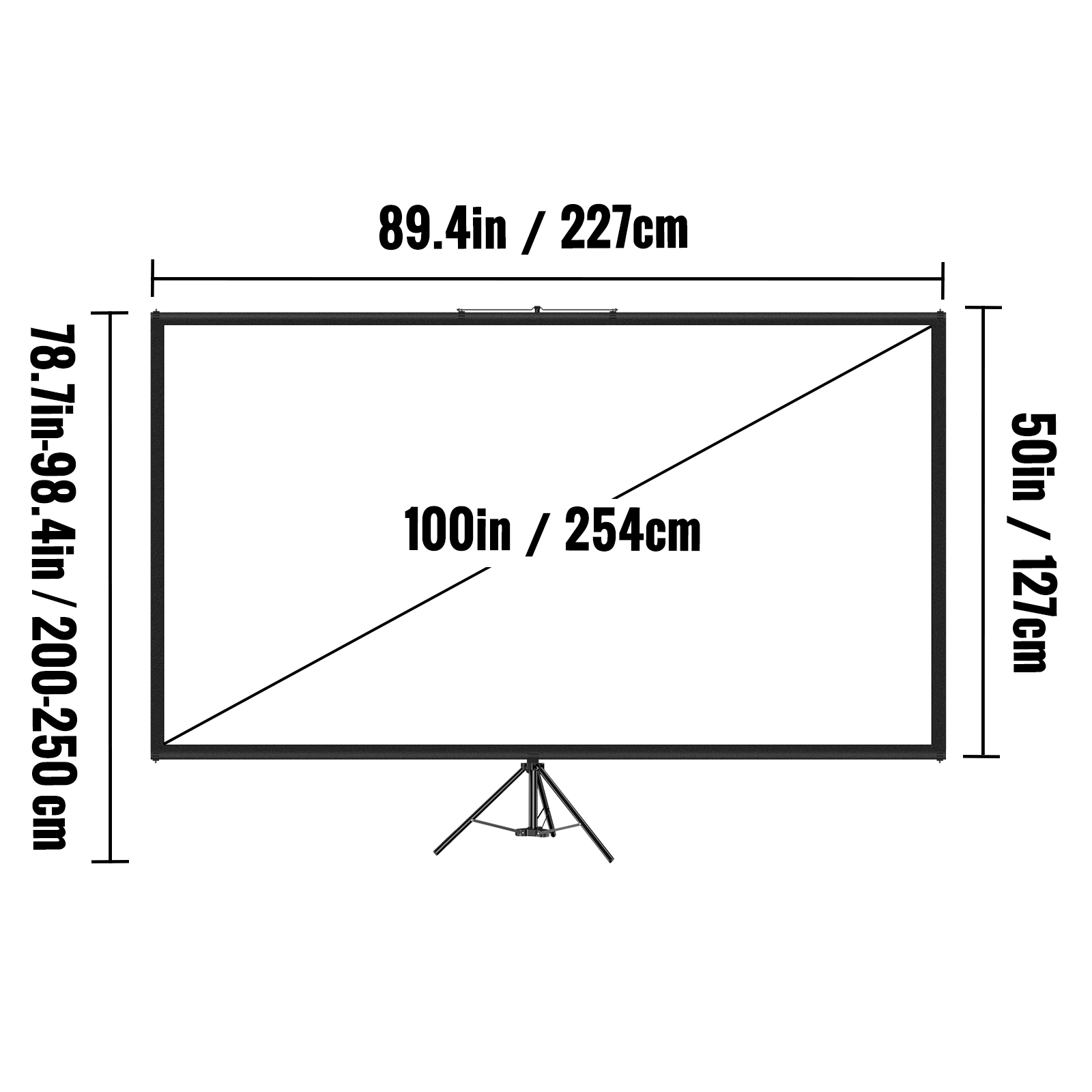 100 Inch Tripod Projector Scre - Home Cinema Portable ulasan dan harga
