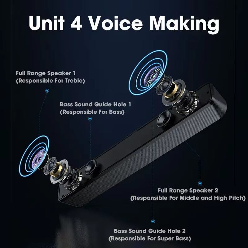 Bluetooth 5.0 4D Surround Soun - Soundbar Bluetooth Home ulasan dan harga