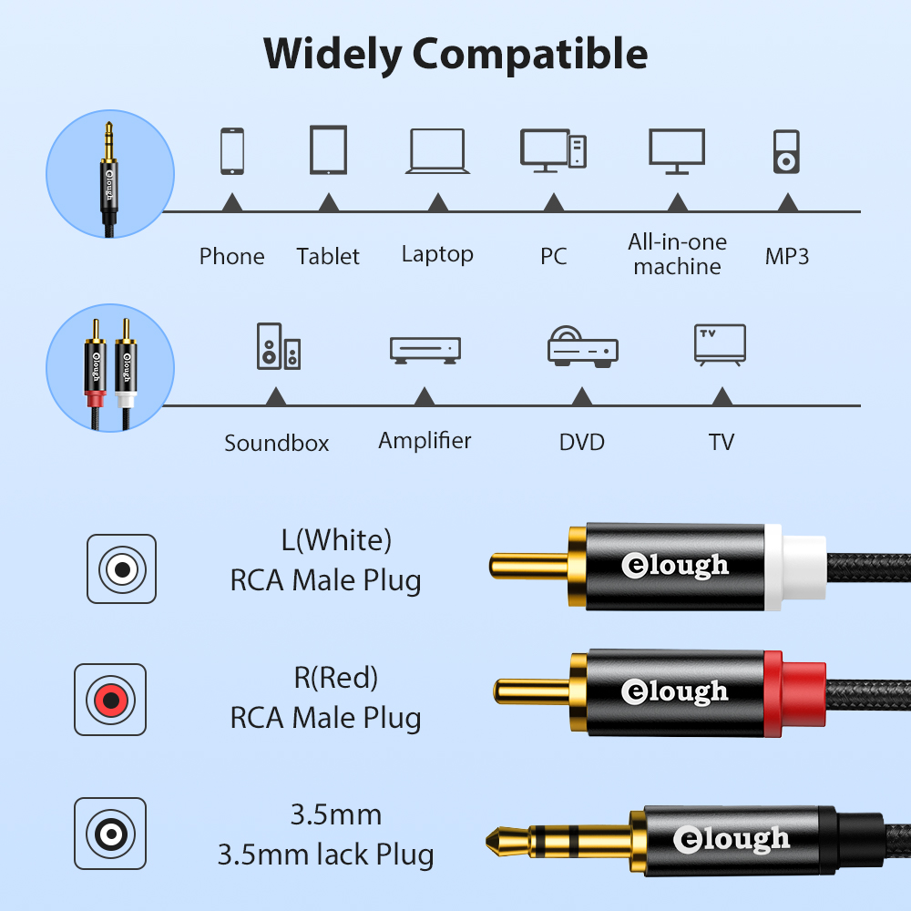 Elough RCA Cable AUX RCA Speak - Home Cinema Ampli ulasan dan harga