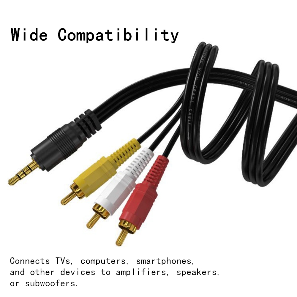 3.5mm to 3 RCA Audio Video Cab - Home Cinema Ampli ulasan dan harga