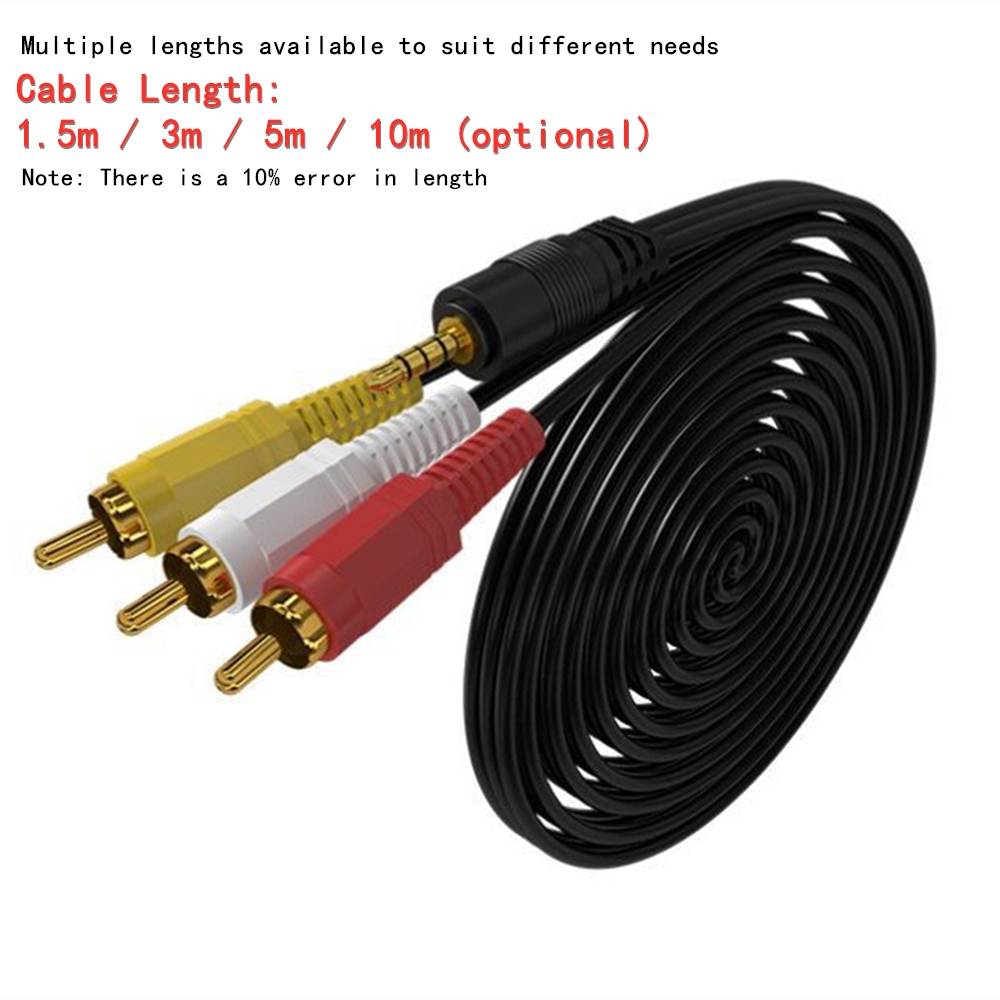 3.5mm to 3 RCA Audio Video Cab - Home Cinema Ampli ulasan dan harga