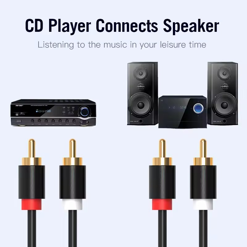 HIFI Stereo RCA Cable 2RCA to  - Home Cinema Ampli ulasan dan harga