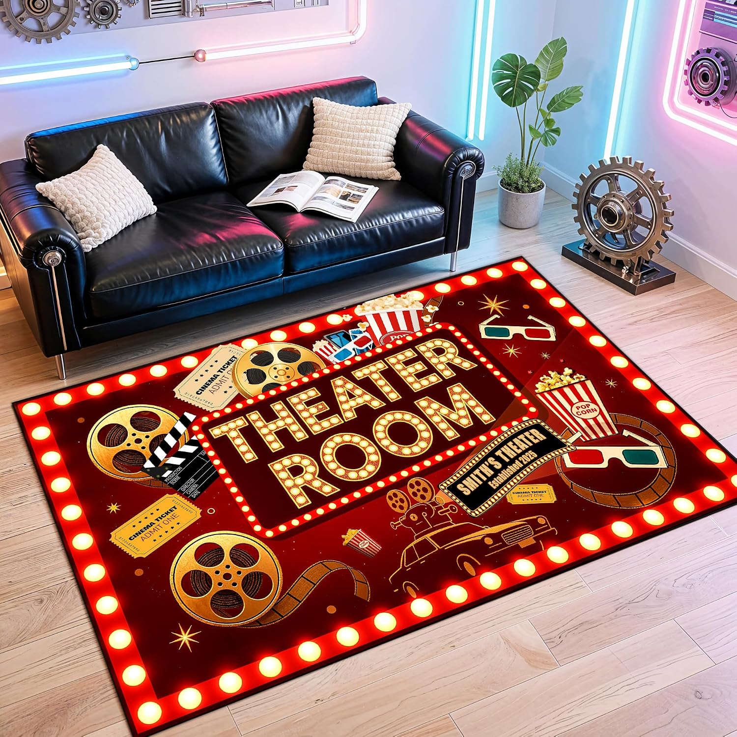 Movie Night Area Rug Home Thea - Home Cinema Flooring ulasan dan harga