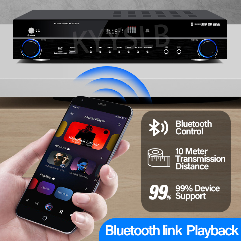 900W Blueteeth Amplifier Audio - Home Cinema Ampli ulasan dan harga