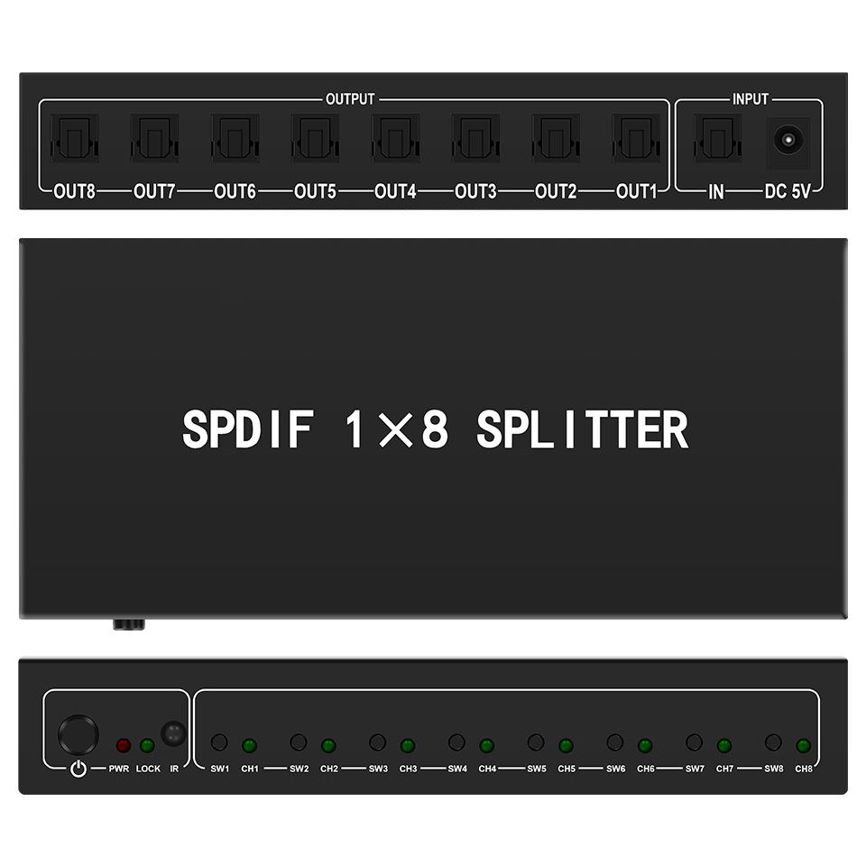 Optical Audio Splitter,1 in 8  - Home Cinema Ampli ulasan dan harga