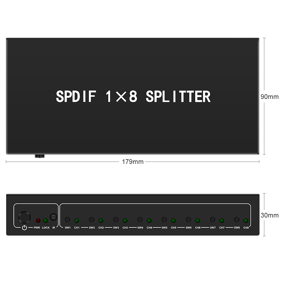 Optical Audio Splitter,1 in 8  - Home Cinema Ampli ulasan dan harga