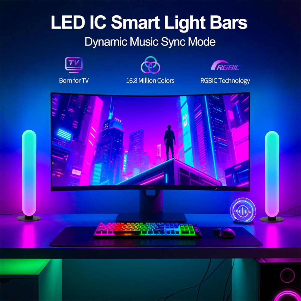 1/2/3Pcs Smart LED Light Bar,1 - Home Cinema Lighting ulasan dan harga