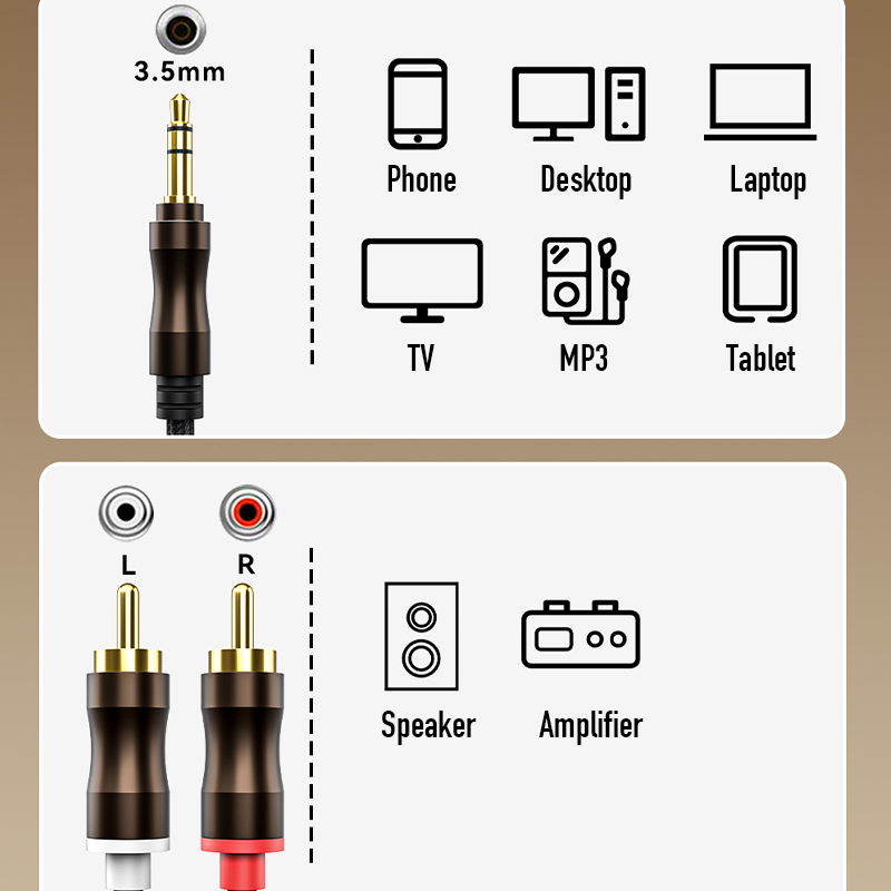 RCA To 3.5 mm Jack Aux Audio C - Home Cinema Ampli ulasan dan harga