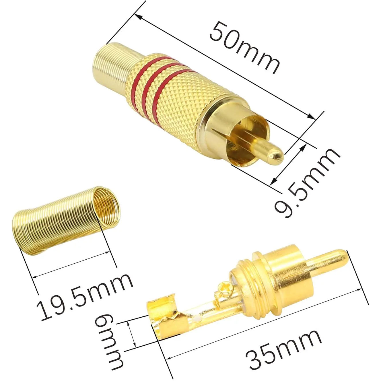 4PCS RCA Plug Gold Plated Sold - Home Cinema Ampli ulasan dan harga