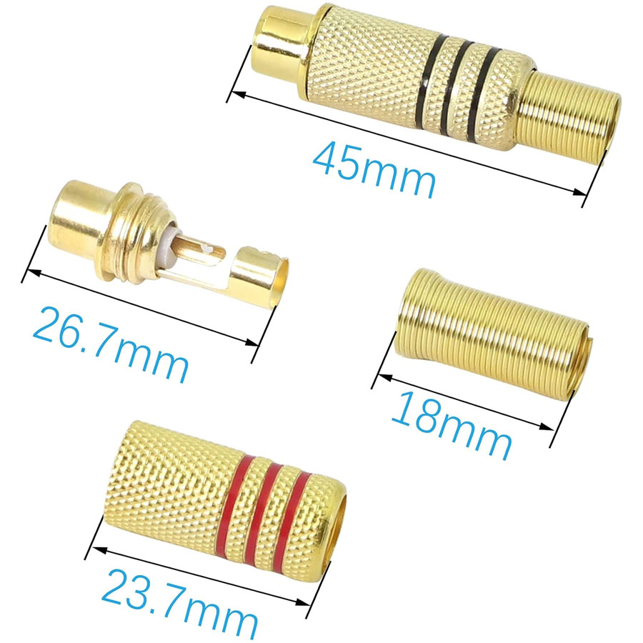 4PCS RCA Plug Gold Plated Sold - Home Cinema Ampli ulasan dan harga